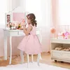 Kinder Schminktisch mit Hocker und Abnehmbarer Spiegel, Produktbild-Vorschau 4