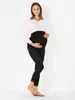 Be Mammy Damen 7/8 Umstandsleggings BE20-262 (Schwarz, M) Produktbild-Vorschau 3