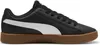 A side view of a black Puma sneaker with a white stripe and a brown sole. Produktbild-Vorschau