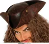 Cappello da pirata marrone bucaniere tricorno KW 58 cm per Anteprima dell’immagine prodotto 5