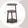 A diagram showing the dimensions of a round side table with three shelves. Podgląd zdjęcia produktu