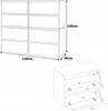 A diagram of a shoe cabinet with dimensions and a separate diagram of a smaller cabinet with dimensions. Podgląd zdjęcia produktu