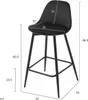 A black bar stool with dimensions indicated by lines and numbers. Produktbild-Vorschau
