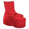 A red beanbag chair and ottoman are shown against a white background. Produktbild-Vorschau