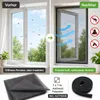 Fliegengitter Fenster 100 x 100 cm Anthrazit mit Klettband Produktbild-Vorschau 6