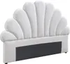 Muschel-Kopfteil - 160 cm - Samt - Weiß - MOANA Produktbild-Vorschau 3