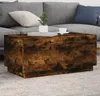 vidaXL Table basse avec lampes LED chêne fumé 90x50x40 cm Voir les images du produit 9