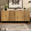 A modern sideboard with geometric design in a living room setting. Produktbild-Vorschau