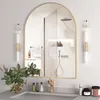 Gebogen wandspiegel 102x75cm met metalen frame in goud Productafbeelding-voorbeeld 1
