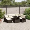 8-tlg. Garten-Sofagarnitur mit Kissen Braun Poly Rattan Produktbild-Vorschau 2