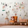 Vlies Fototapete - Beige World - Continents With Animals in Produktbild-Vorschau 2