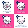 Four-panel instructional graphic showing steps for using wax strips. Voir les images du produit