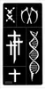 Henna Tattoo Schablone Airbrush Stencil Kreuz DNA Strang Produktbild-Vorschau 2