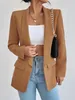 ASKSA Damen Blazer Revers Einfarbig Casual Cardigan Langarm Produktbild-Vorschau 2