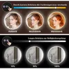 Collage showing the functionality of a bathroom mirror with lighting. Produktbild-Vorschau