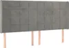 vidaXL LED Kopfteil Hellgrau 183x16x118/128 cm Samt -  Produktbild-Vorschau 4