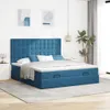 Ottoman-Bett mit Matratzen & LED Dunkelblau 200x200 cm Samt Produktbild-Vorschau 3