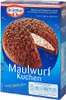A box of Dr. Oetker Maulwurf Kuchen baking mix, showing a picture of the finished cake. Produktbild-Vorschau