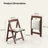 Chaise pliante en bois rembourrée, ergonomique et pliable, Voir les images du produit 4
