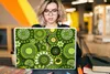 MuchoWow® Laptop Aufkleber Sticker Cover Blumen - Grün - Produktbild-Vorschau 5