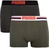 Herren Boxershorts Puma Placed Logo Boxer 2er-Pack Army Produktbild-Vorschau 5
