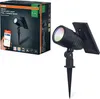 A product box and the solar spot light it contains. Voir les images du produit