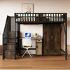 A loft bed with a desk and wardrobe underneath, set up in a bedroom. Podgląd zdjęcia produktu