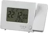 A white digital alarm clock with a projection feature is shown against a white background. Produktbild-Vorschau