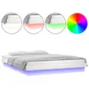 Massivholzbett mit LEDs Weiß 150x200 cm Produktbild-Vorschau 4