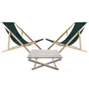 Set 2x Liegestühlen mt Couchtisch Tisch grün aus Holz Produktbild-Vorschau 1
