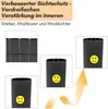 Marketing image showing different views of a fence post with smiley faces indicating quality, and an upward trending arrow. Náhľad obrázku produktu