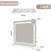 Diagram showing dimensions and features of a lighted makeup mirror. Anteprima dell’immagine prodotto