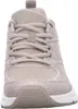 A close-up front view of a beige Skechers sneaker. Voir les images du produit