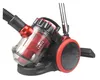 A red and black LENTZ vacuum cleaner is shown against a white background.