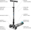 Micro Kinder Scooter Maxi Deluxe LED Faltbar , Hellgrau Produktbild-Vorschau 7