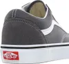 A close-up side view of a gray Vans Old Skool sneaker. Voir les images du produit
