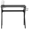 Gaming-Schreibtisch mit K-Gestell Schwarz 90x60x75 cm Produktbild-Vorschau 3