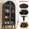 Vitrine 76x38.5x165cm aus MDF und Glas, schwarz mit Produktbild-Vorschau 3