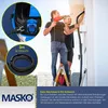 Two men are using a drill and a vacuum cleaner hose to clean up dust. Produktbild-Vorschau