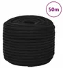 vidaXL Pracovné lano čierne 14 mm 50 m Polyester Náhľad obrázku produktu 6