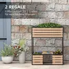 Outsunny Hochbeet aus Holz, 2-Stufiger Blumenkasten mit Produktbild-Vorschau 4