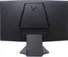 The back of a black computer monitor with a stand. Produktbild-Vorschau