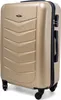 A single champagne-colored suitcase shown from a three-quarter front view against a white background. Podgląd zdjęcia produktu