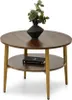 Runder Couchtisch 60 TODOR - Walnuss / Gold Produktbild-Vorschau 4