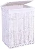 A white wicker laundry basket with a lid. Náhľad obrázku produktu