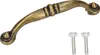 A single antique brass cabinet handle with two screws on a white background. Náhled obrázku produktu