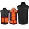 A collage of three black heated vests, with one showing internal heating elements and another with a thermometer graphic. Náhled obrázku produktu