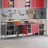 vidaXL Werkbank-Set 3 pcs Schwarz und Grau Produktbild-Vorschau 1