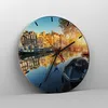 Wanduhr - Rund - Glasuhr - Kanal Boot Amsterdam Wasser - Produktbild-Vorschau 4