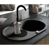 vidaXL Granit Évier de cuisine simple ovale noir Voir les images du produit 8